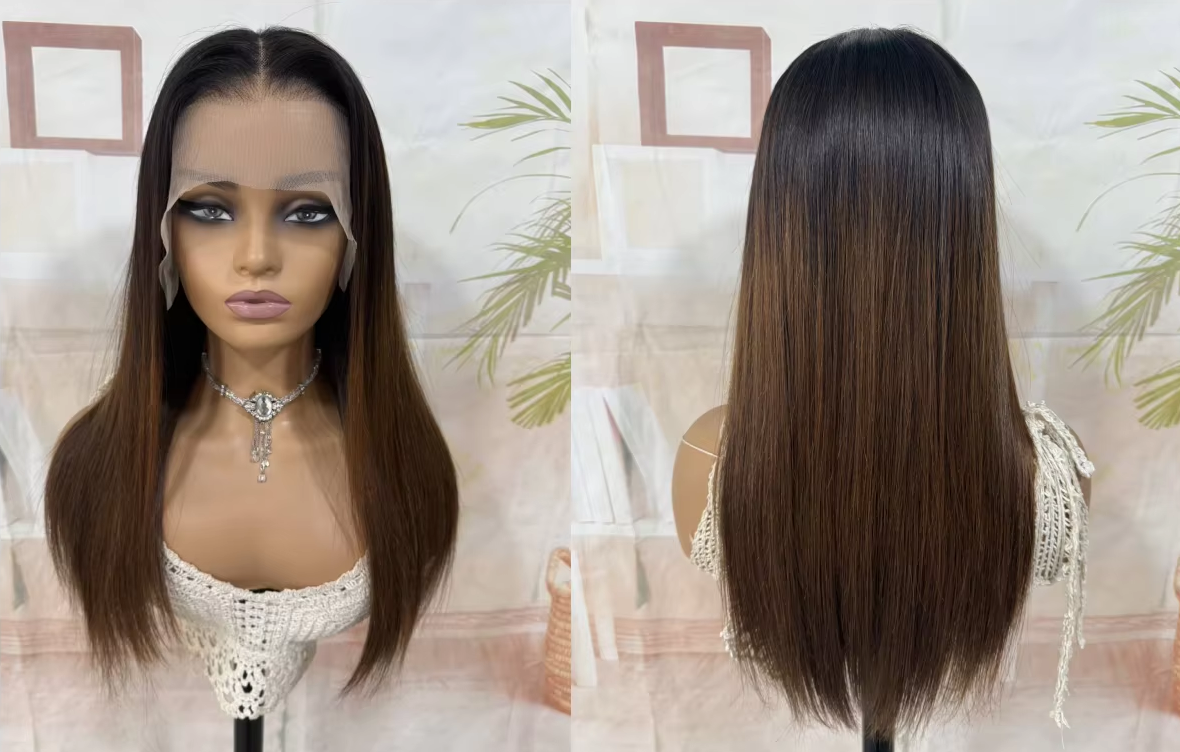 Kesriya Natural Looking Wigs Light Brown | Human Hair Silk Base Hair Wig with | 200% Density | Original Light Brown Human Hair | Silion wig mount | Anti Slip Belt Strap | Back Clipper | Straigthed Silky | 24 to 26 inch length